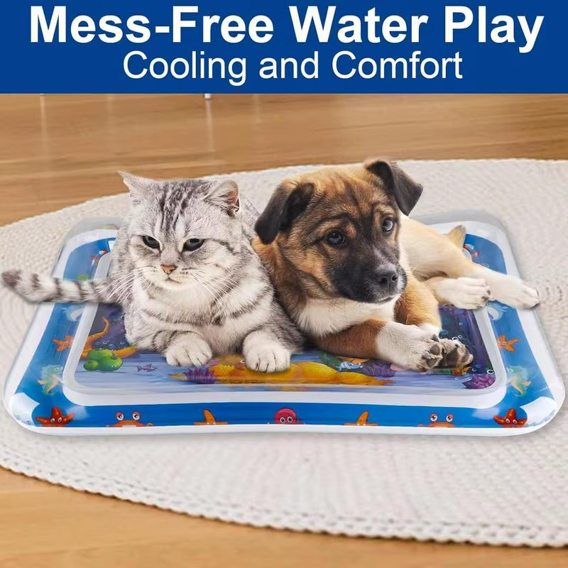 Water Sensor Play Mat Cat Pat Water Mat Thickened Interactive Cat Toys with Mari