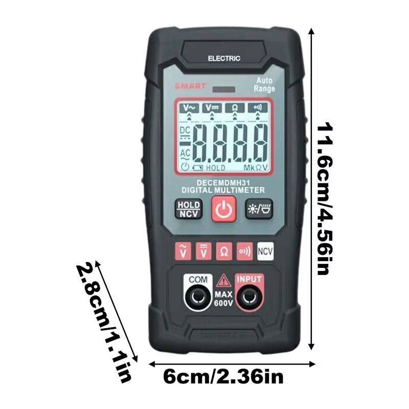 Digital Multimeter Auto-Ranging Counts Tester DC AC Voltmeter Ohm Volt Amp Meter
