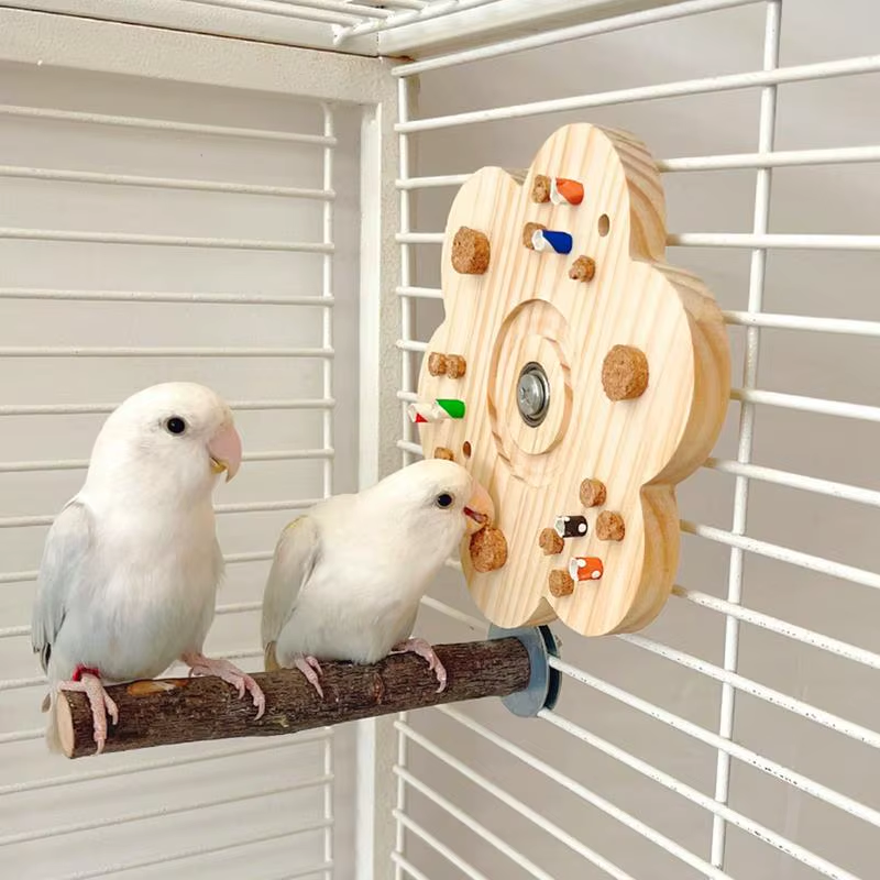 Wooden Hamster Chew Toys Squirrel Training Toy Lovebird Playing Device for Metal