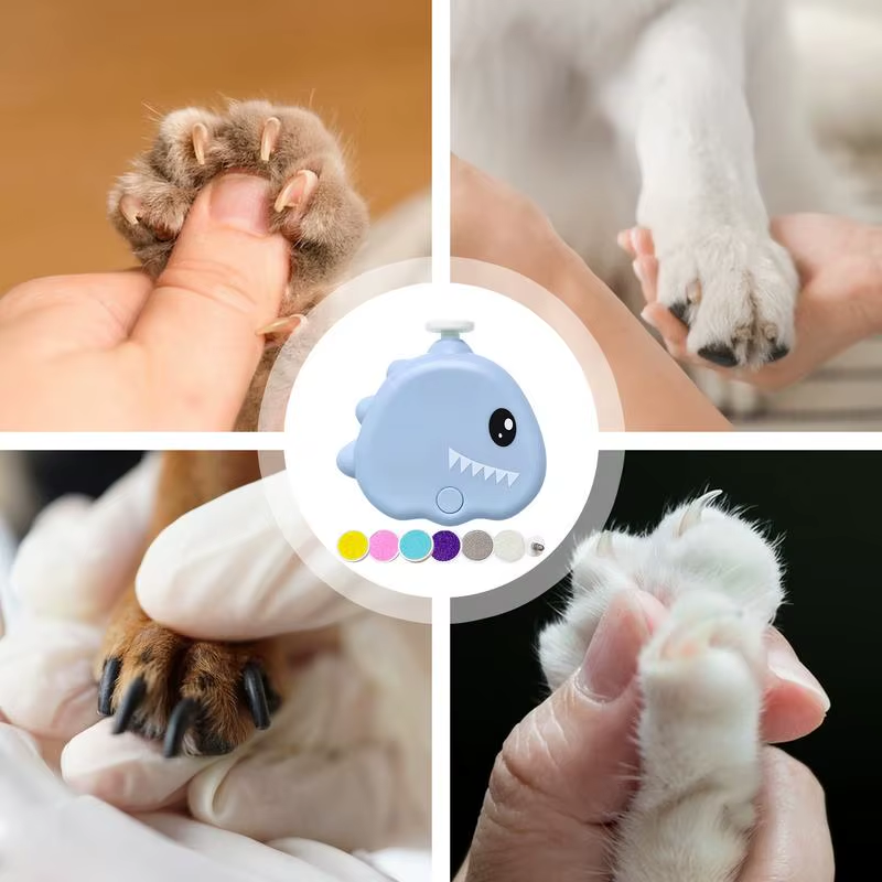 Dog Electric Nail Trimmer Electric 3 Modes Adjustable 40Db Dinosaur Shape Nail G