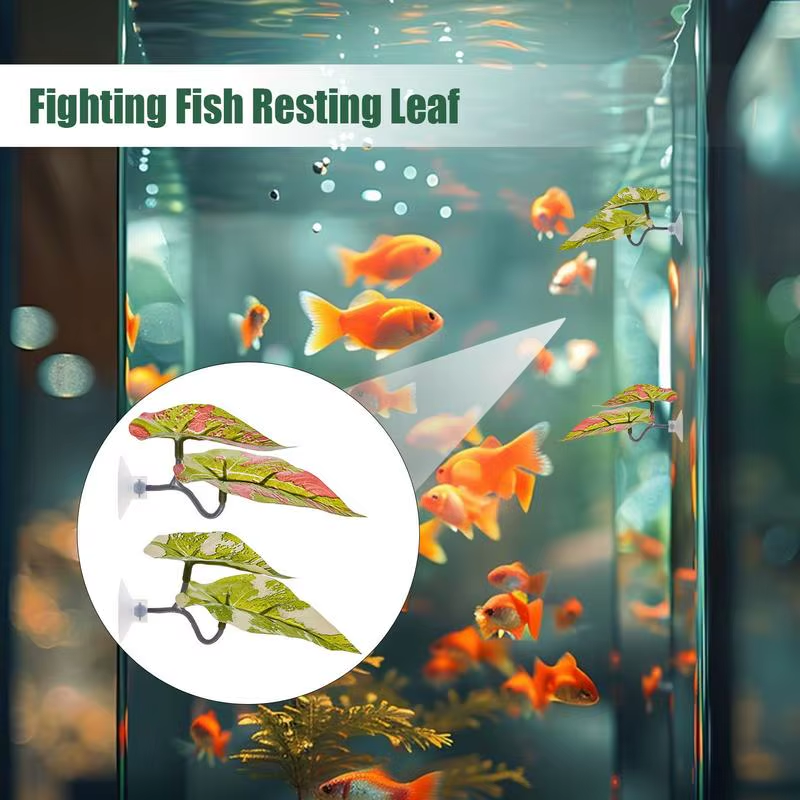 Betta Fish Leaf Hammock Decorative Aquarium Betta Bed Set of 4 Guppy Breeding Re