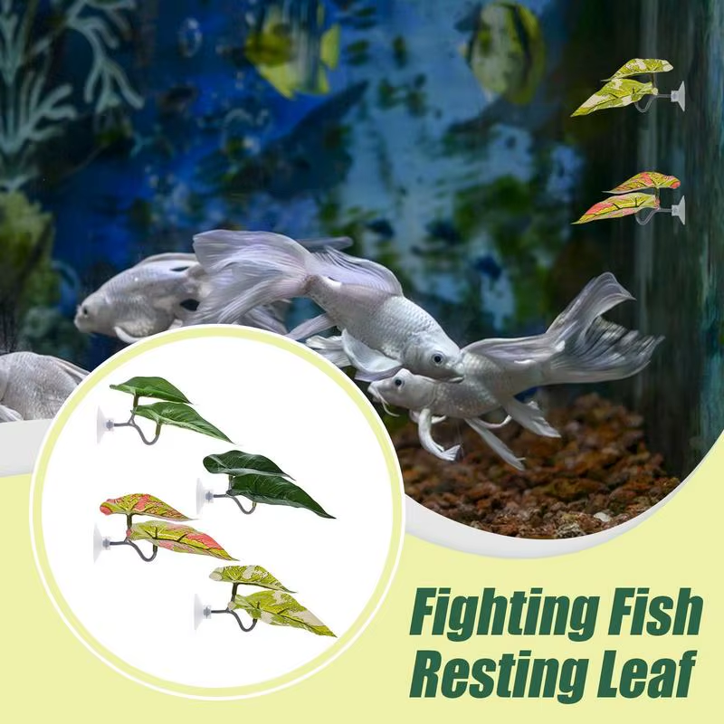Betta Fish Leaf Hammock Decorative Aquarium Betta Bed Set of 4 Guppy Breeding Re