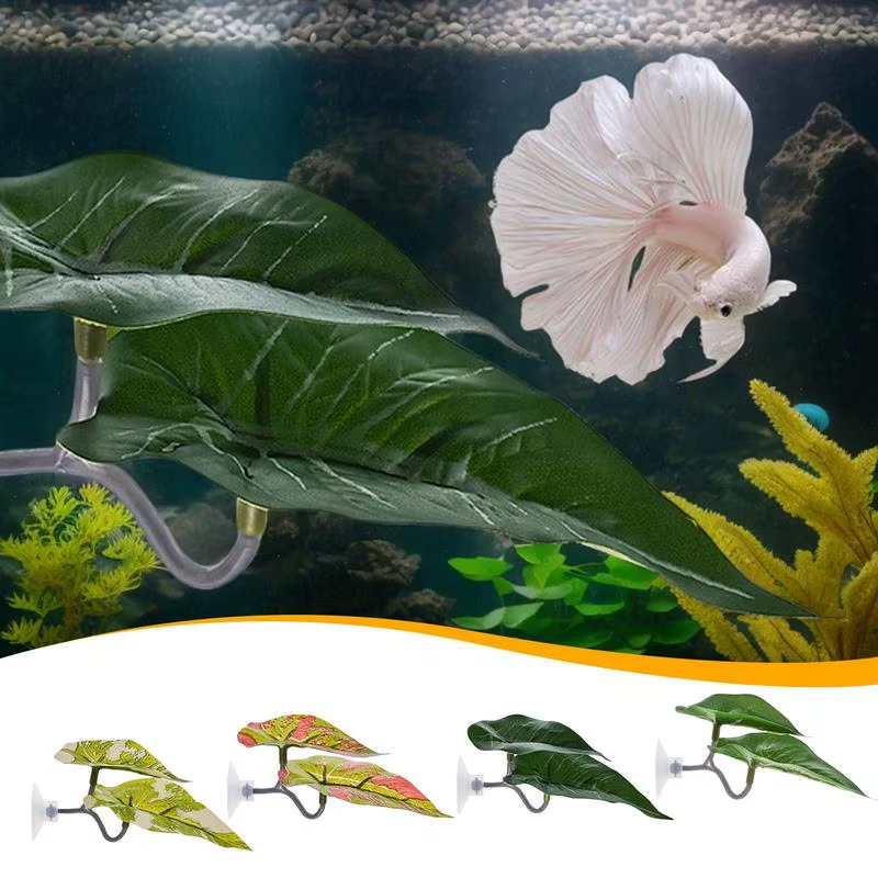 Betta Fish Leaf Hammock Decorative Aquarium Betta Bed Set of 4 Guppy Breeding Re