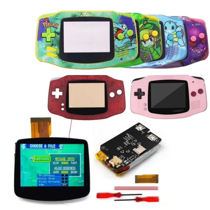 TYPE-C Battery Drop in 3.0'' V5 Laminated LCD Display for GBA IPS Highlight Scree