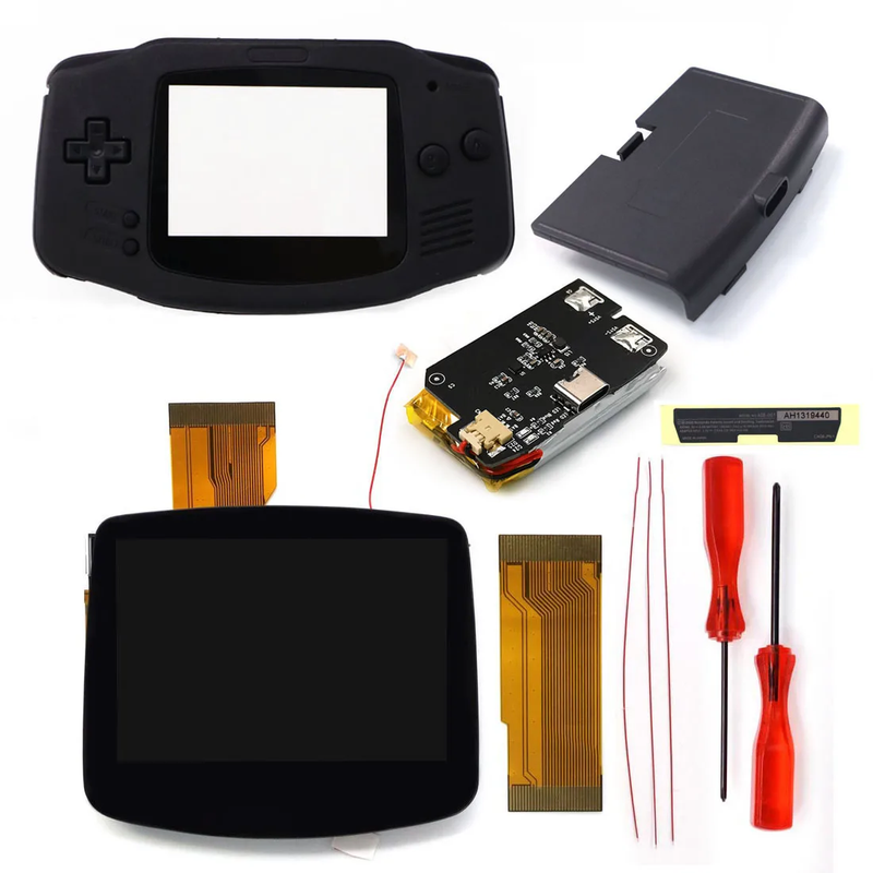 TYPE-C Battery Drop in 3.0'' V5 Laminated LCD Display for GBA IPS Highlight Scree
