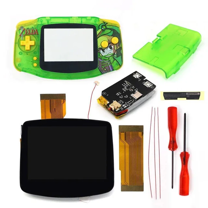TYPE-C Battery Drop in 3.0'' V5 Laminated LCD Display for GBA IPS Highlight Scree