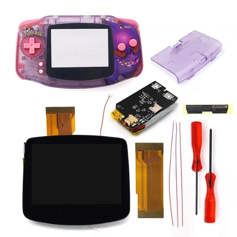 TYPE-C Battery Drop in 3.0'' V5 Laminated LCD Display for GBA IPS Highlight Scree