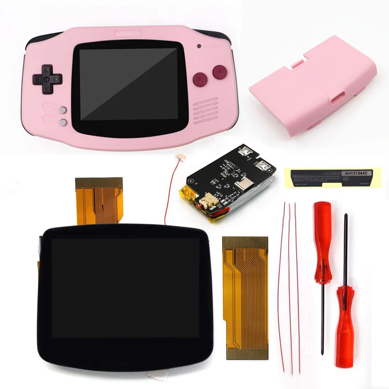 TYPE-C Battery Drop in 3.0'' V5 Laminated LCD Display for GBA IPS Highlight Scree