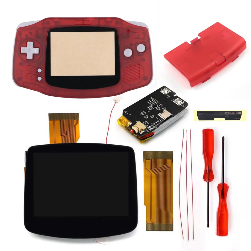 TYPE-C Battery Drop in 3.0'' V5 Laminated LCD Display for GBA IPS Highlight Scree