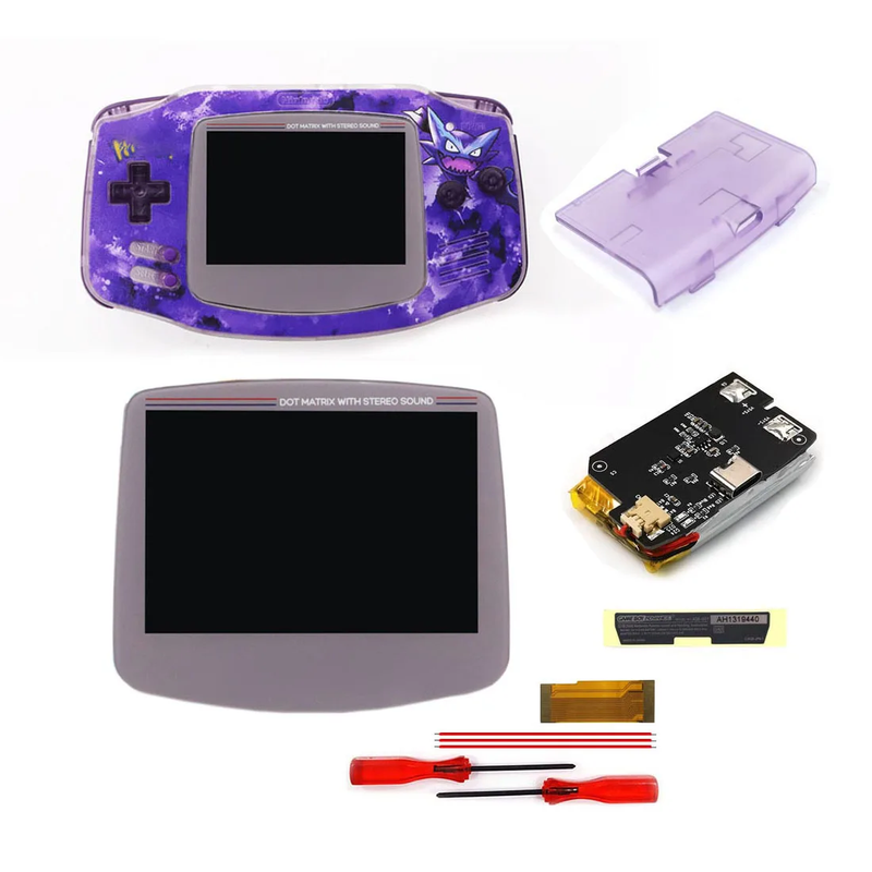 TYPE-C Battery Drop in 3.0'' V5 Laminated LCD Display for GBA IPS Highlight Scree