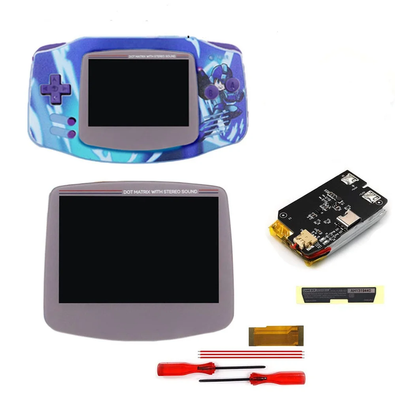 TYPE-C Battery Drop in 3.0'' V5 Laminated LCD Display for GBA IPS Highlight Scree