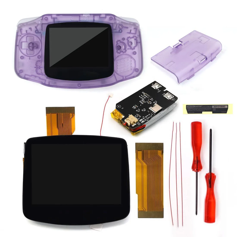 TYPE-C Battery Drop in 3.0'' V5 Laminated LCD Display for GBA IPS Highlight Scree