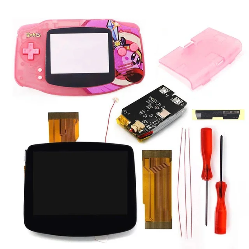 TYPE-C Battery Drop in 3.0'' V5 Laminated LCD Display for GBA IPS Highlight Scree