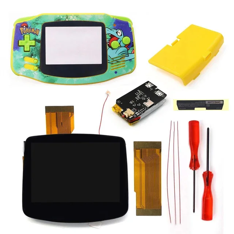 TYPE-C Battery Drop in 3.0'' V5 Laminated LCD Display for GBA IPS Highlight Scree