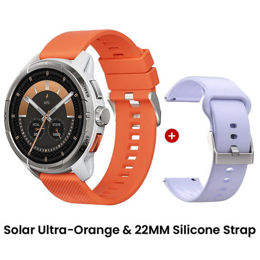 Solar Ultra GPS Smartwatch 1.6 AMOLED Display 5ATM Waterproof Built-In GPS Blue