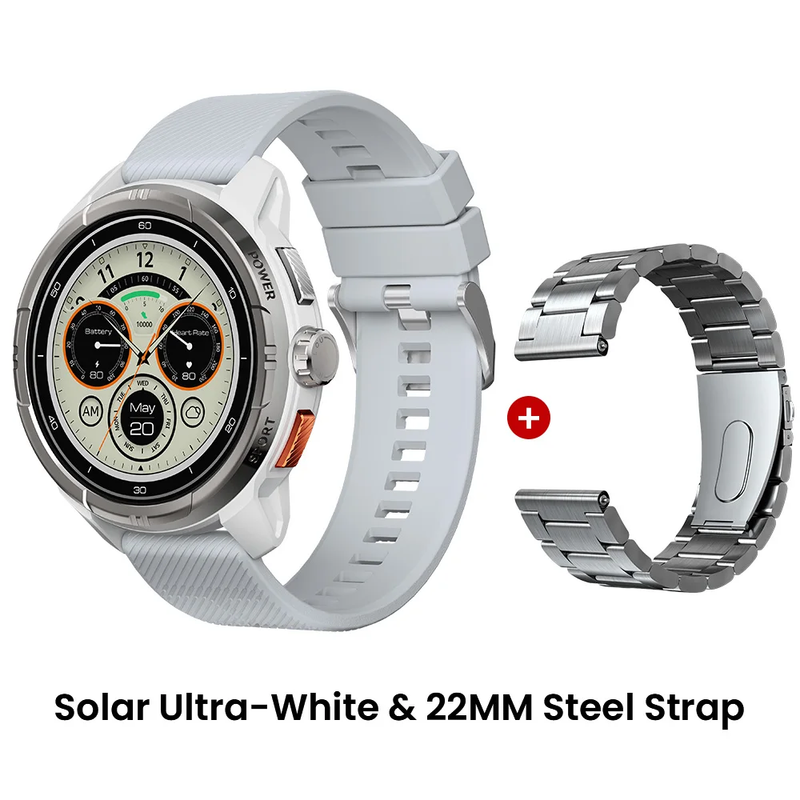 Solar Ultra GPS Smartwatch 1.6 AMOLED Display 5ATM Waterproof Built-In GPS Blue