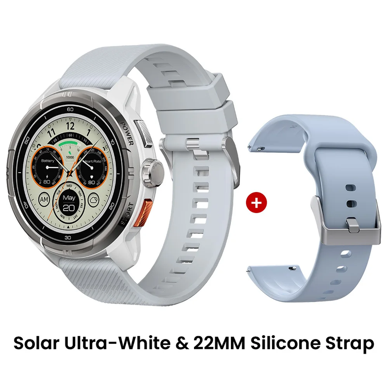 Solar Ultra GPS Smartwatch 1.6 AMOLED Display 5ATM Waterproof Built-In GPS Blue