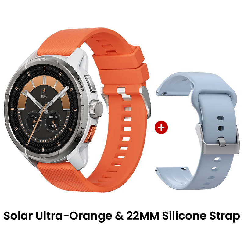 Solar Ultra GPS Smartwatch 1.6 AMOLED Display 5ATM Waterproof Built-In GPS Blue