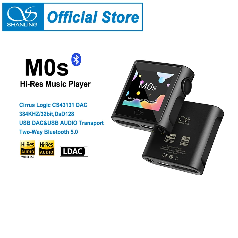 M0S Hi-Res Audio HIFI Portable MP3 Music Player CS43131 USB DAC Two-Way Bluetoot