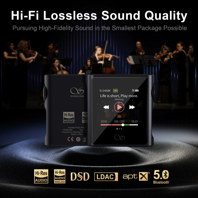 M0S Hi-Res Audio HIFI Portable MP3 Music Player CS43131 USB DAC Two-Way Bluetoot