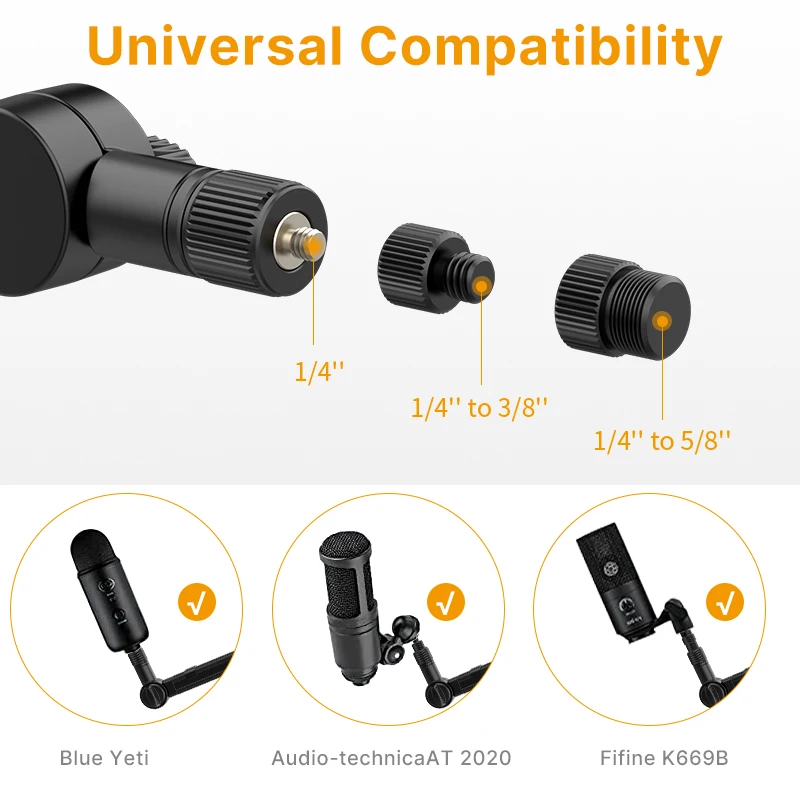 Vijim LS24 LS25 Microphone Boom Arm Stand Heavy Duty Desktop Adjustable DSLR Cam