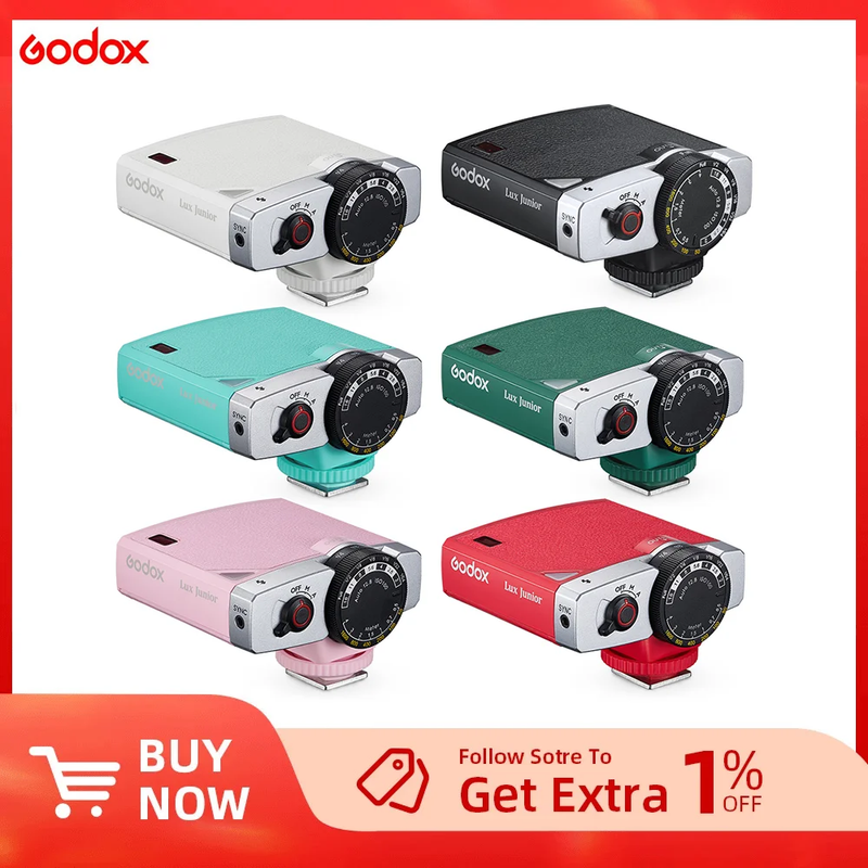 Godox Color Lux Junior Camera Flash GN12 6000K200K 7 Levels Flash Speedlite Tri