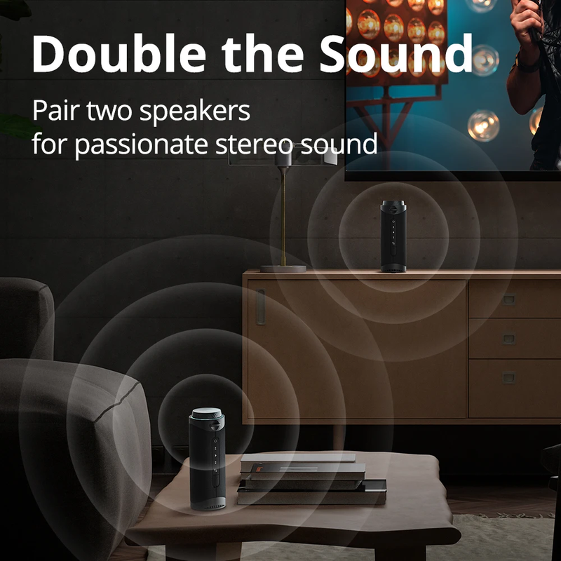 T7 Speaker Portable Bluetooth Speaker with 360 Degree Surround Sound, LED Modes,