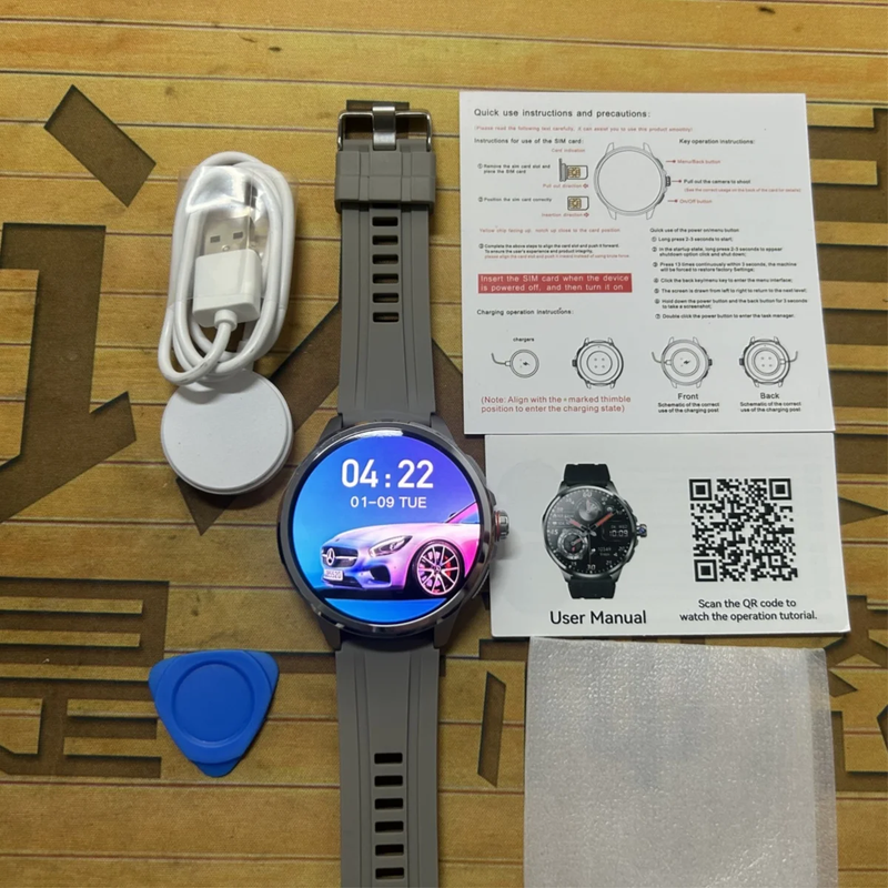 Origianl H99 Smartwatch Amoled 4G Smart Watch Men Students with 190 Rotary Came