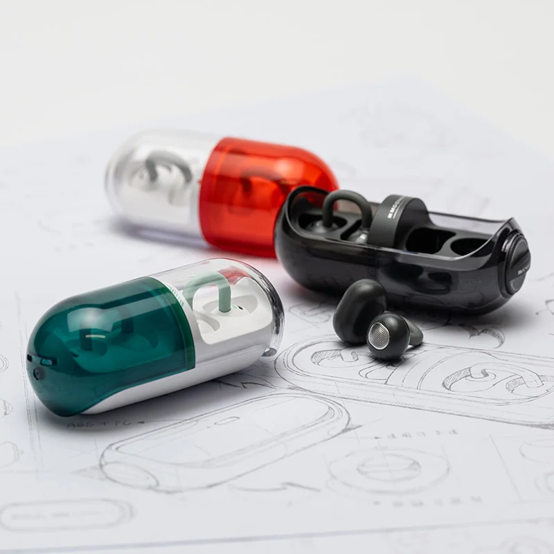 PILL OWS Open Ear Headphones Bluetooth 6.0 Hanging Earphones IPX4 Open Ear Clip