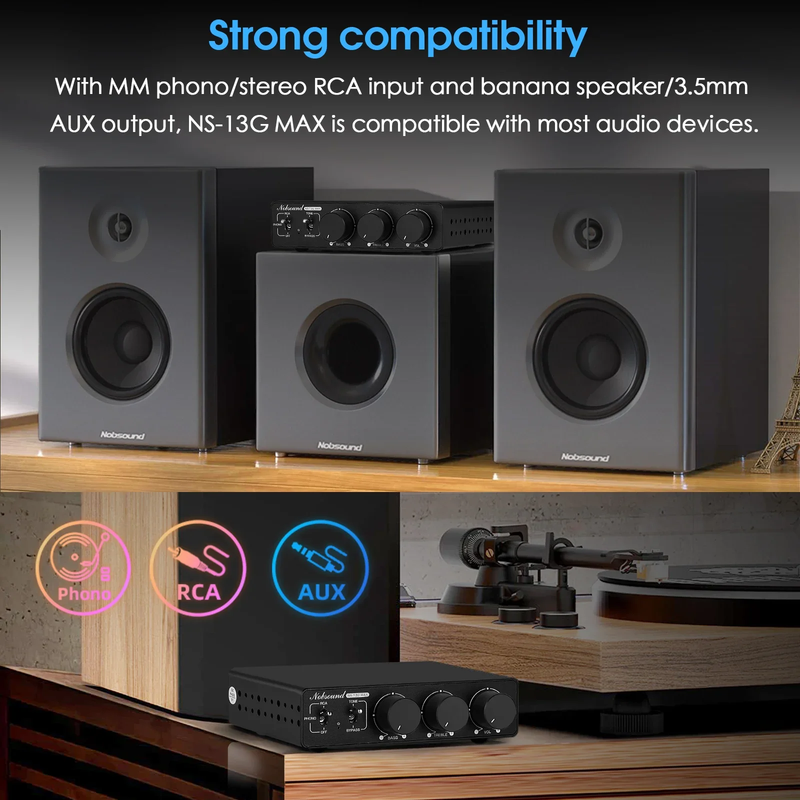 NS-13G-MAX Hifi 2.0 Channel Stereo Audio Amplifier TPA3255 Mini Digital Power Am