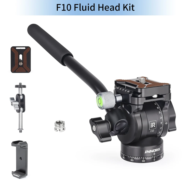 F10/F20 Mini Tripod Fluid Head Metal Camera Video Tripod Head with Arca Swiss Qu