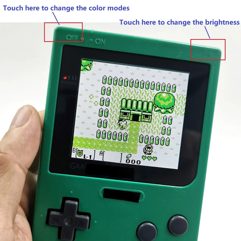 GBP Q5 Larger IPS Screen Display Build in OSD for Gameboy Pocket 8 Color Retro P