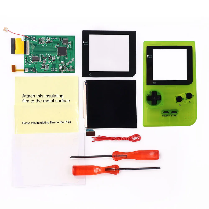GBP Q5 Larger IPS Screen Display Build in OSD for Gameboy Pocket 8 Color Retro P