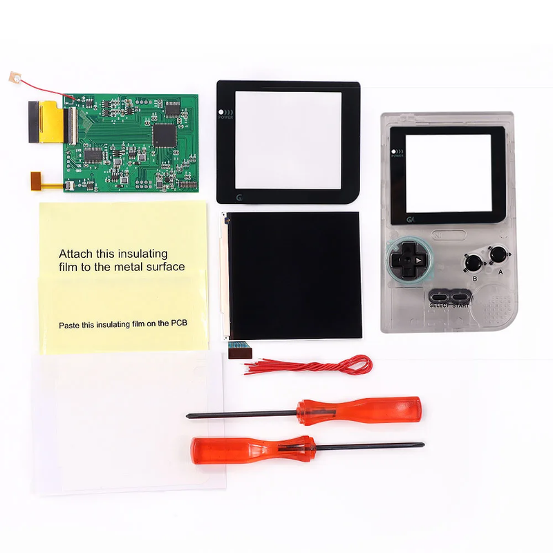 GBP Q5 Larger IPS Screen Display Build in OSD for Gameboy Pocket 8 Color Retro P