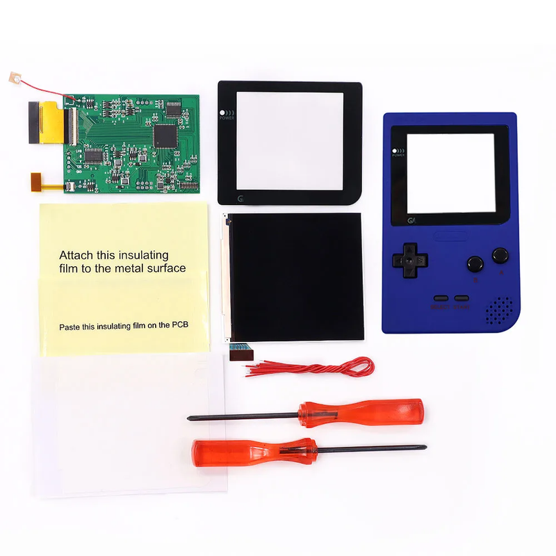 GBP Q5 Larger IPS Screen Display Build in OSD for Gameboy Pocket 8 Color Retro P