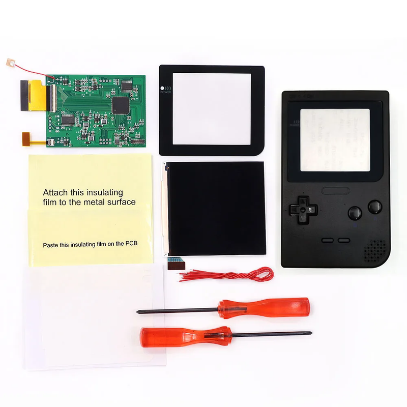 GBP Q5 Larger IPS Screen Display Build in OSD for Gameboy Pocket 8 Color Retro P