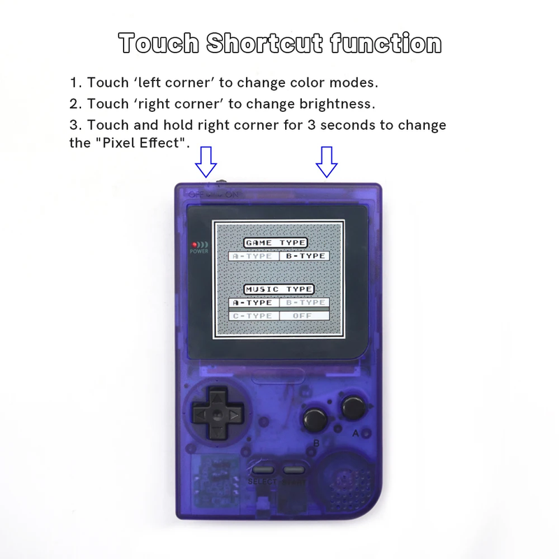 Larger IPS Q5 High Brightness Backlight Screen for Gameboy Pocket GBP Built-In O