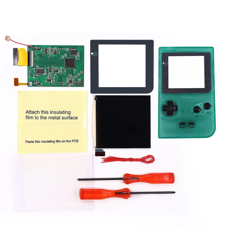 Larger IPS Q5 High Brightness Backlight Screen for Gameboy Pocket GBP Built-In O