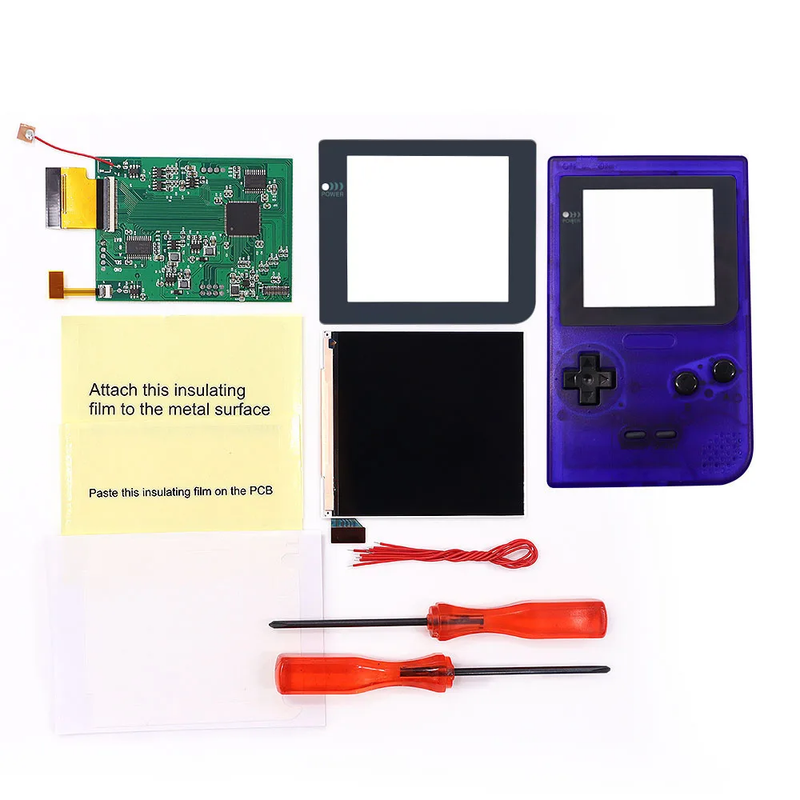 Larger IPS Q5 High Brightness Backlight Screen for Gameboy Pocket GBP Built-In O