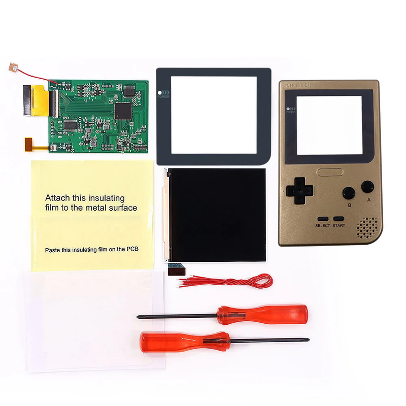 Larger IPS Q5 High Brightness Backlight Screen for Gameboy Pocket GBP Built-In O
