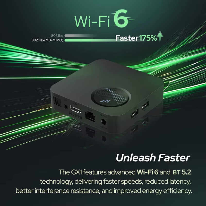 Netflix Certified Google 12 TV Box  GX1 UHD Realtek1325 A55 Edge AI Support Dolb