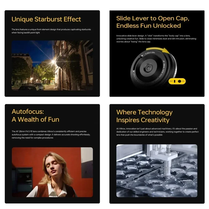 Viltrox 28Mm F4.5 Full Frame Autofocus Lens for Sony Fe-Mount Pancake Lens Fuji