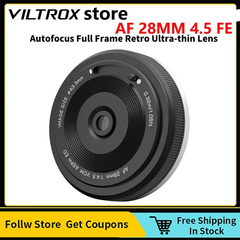 Viltrox 28Mm F4.5 Full Frame Autofocus Lens for Sony Fe-Mount Pancake Lens Fuji