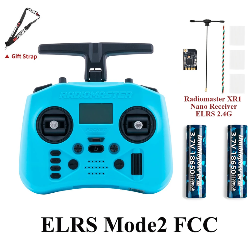 Pocket Crush 2.4Ghz ELRS Hall Gimbal Transmitter Remote Control with XR1 Receive