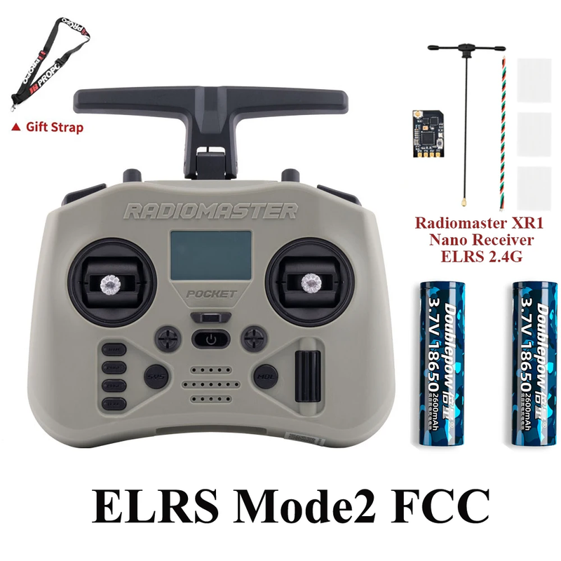 Pocket Crush 2.4Ghz ELRS Hall Gimbal Transmitter Remote Control with XR1 Receive