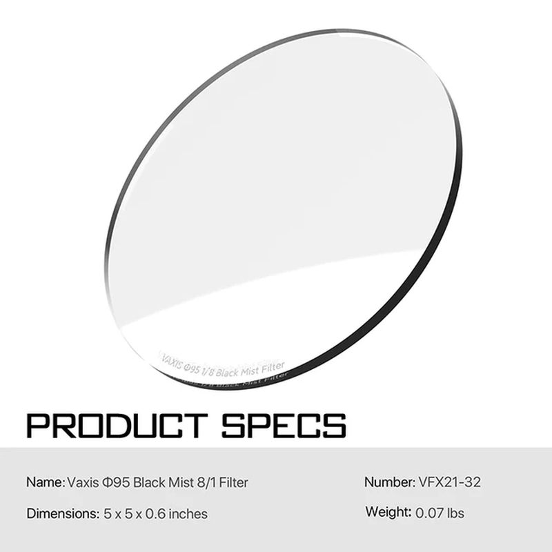 Vaxis Black Mist Pure Mist Polarizing Filter 1/2 1/4 1/8 Fits  MB-T16 4X5.65'' Mi