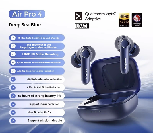 Earfun Air Pro 4 ANC Wireless Earbuds in Ear Bluetooth Active Noise Reduction Ea