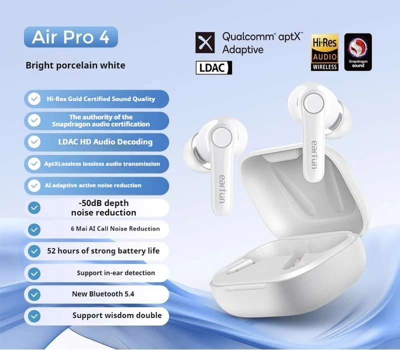 Earfun Air Pro 4 ANC Wireless Earbuds in Ear Bluetooth Active Noise Reduction Ea