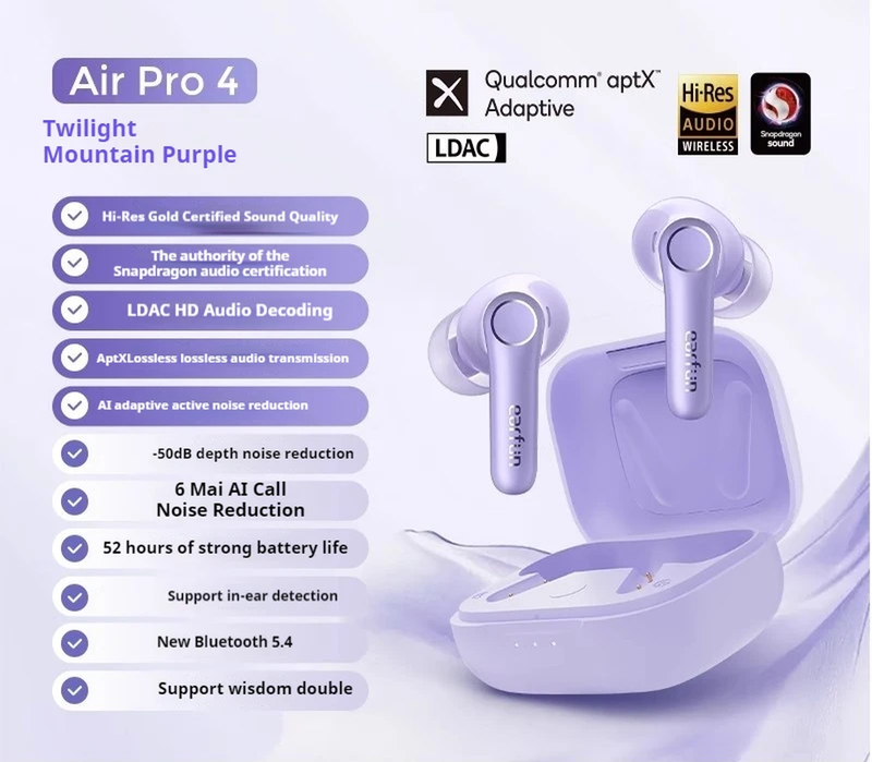 Earfun Air Pro 4 ANC Wireless Earbuds in Ear Bluetooth Active Noise Reduction Ea