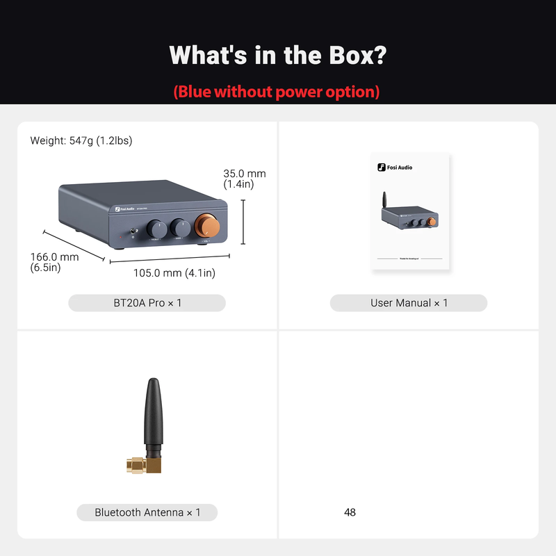 BT20A Pro TPA3255 Bluetooth Sound Power Amplifier 300W X2 Mini Hifi Stereo Class